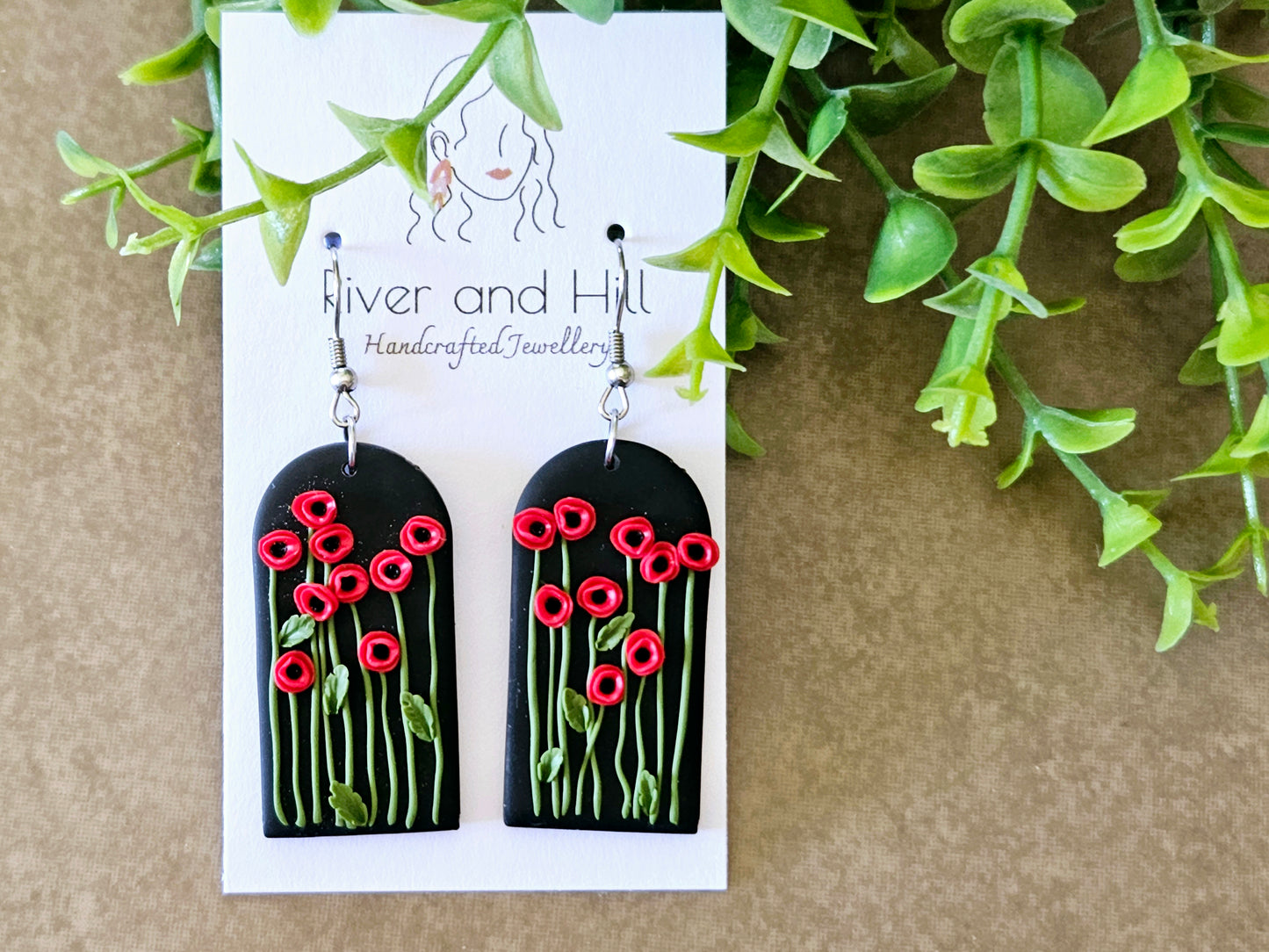 Poppy Fields Arch Earrings