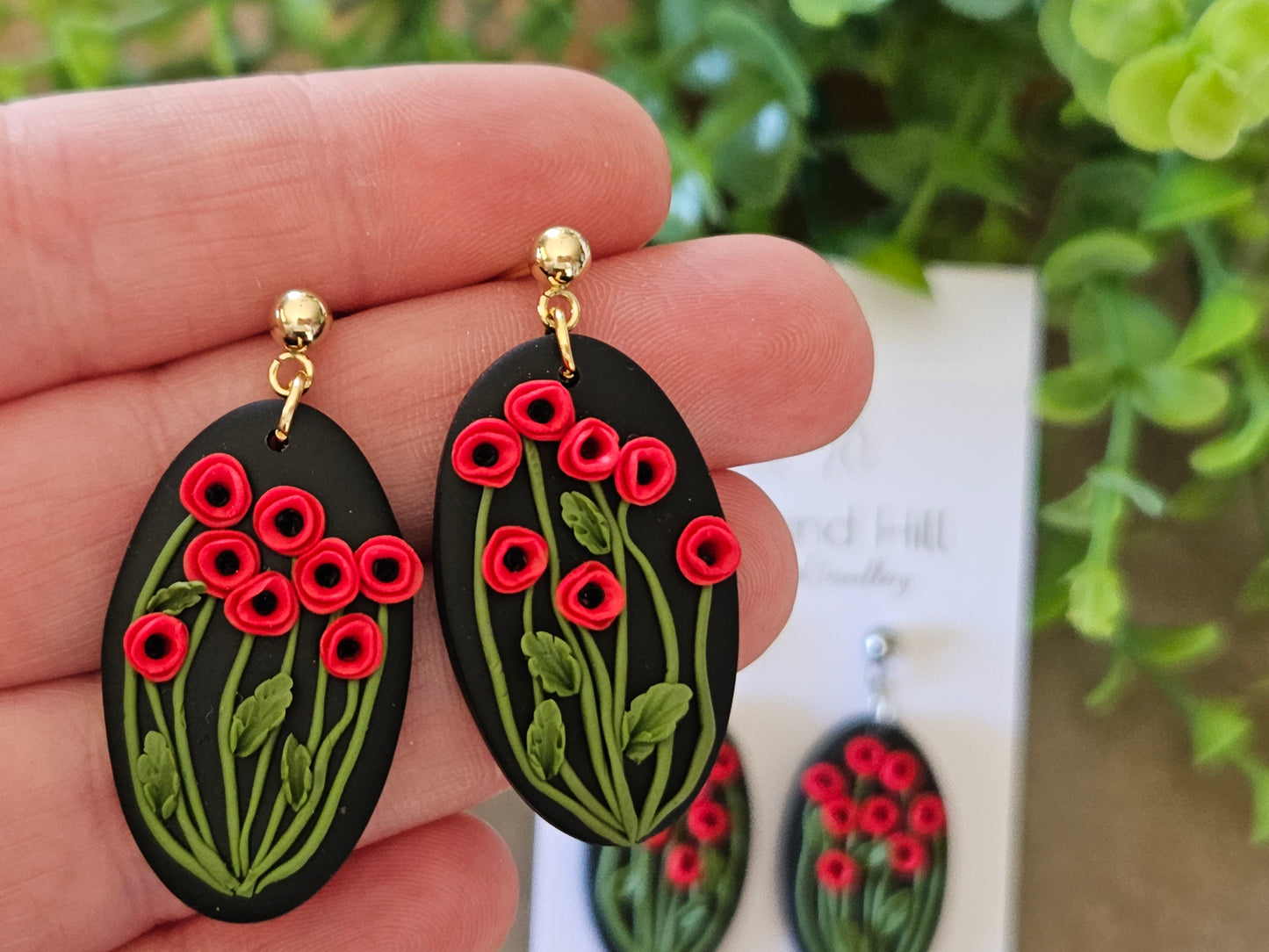 Poppy Fields Oval Earrings