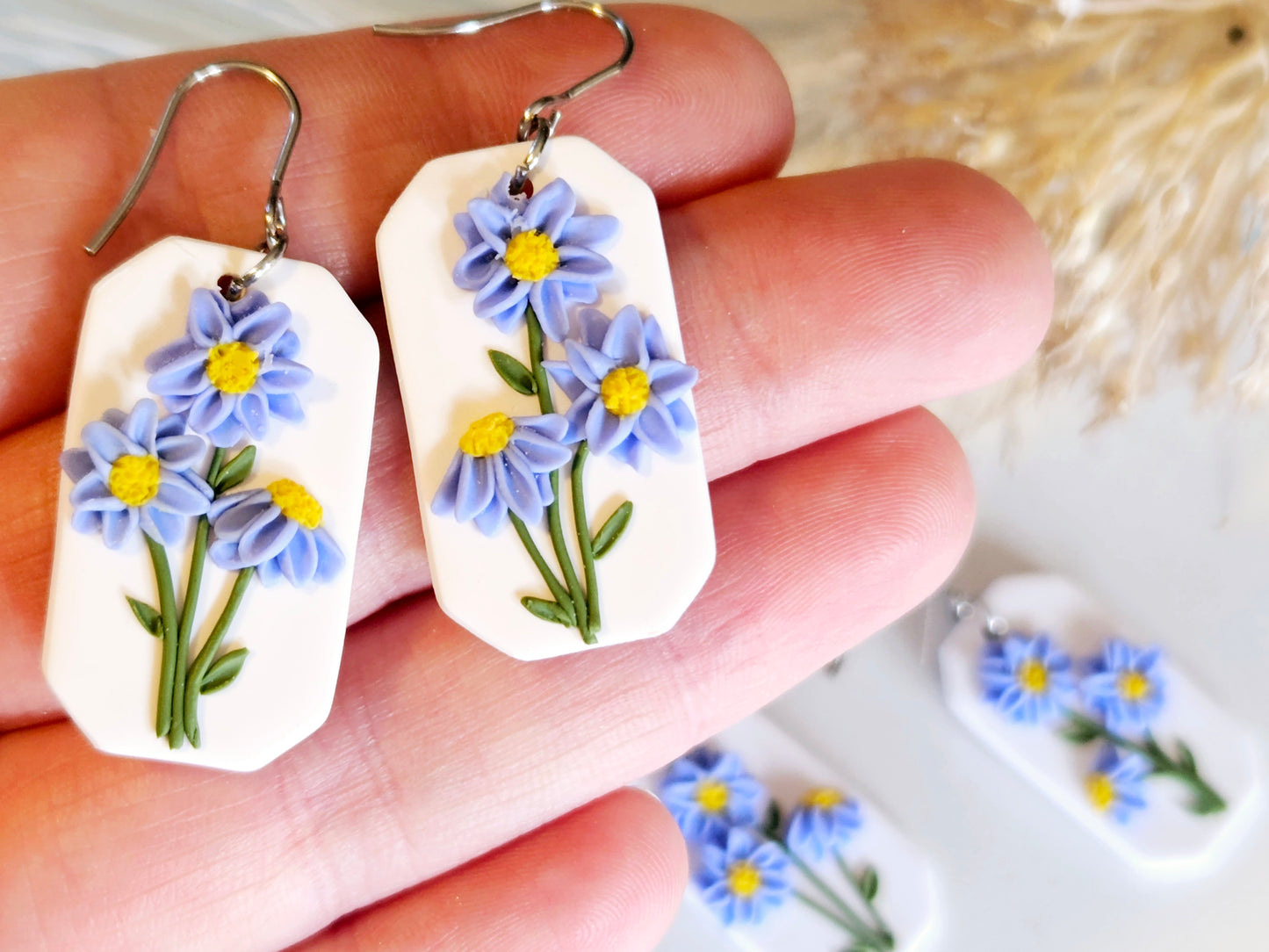 Birth Flower Collection September Aster Earrings