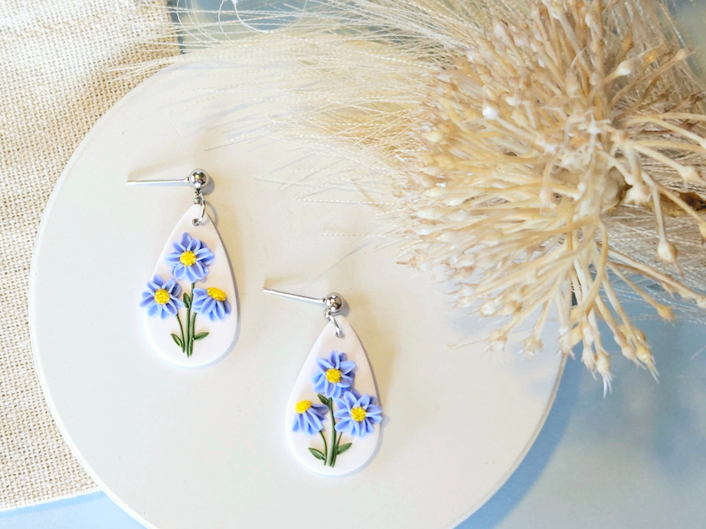 Birth Flower Collection September Aster Drop Earrings