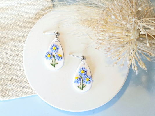 Birth Flower Collection September Aster Drop Earrings