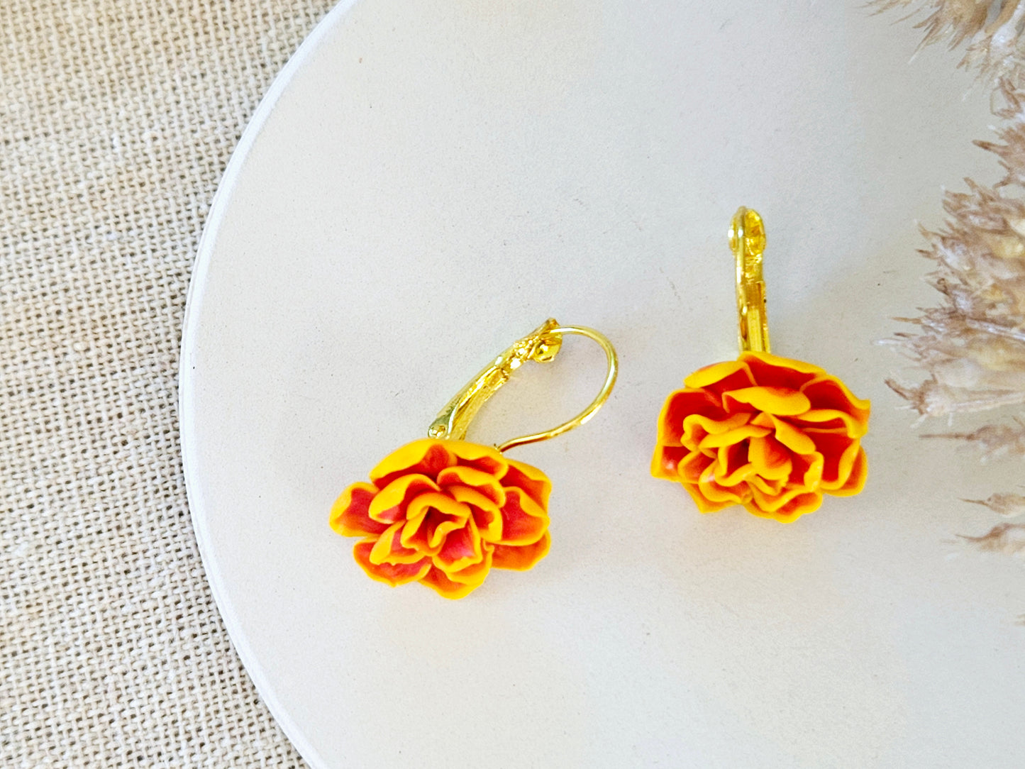 Birth Flower Collection October Marigold Earrings