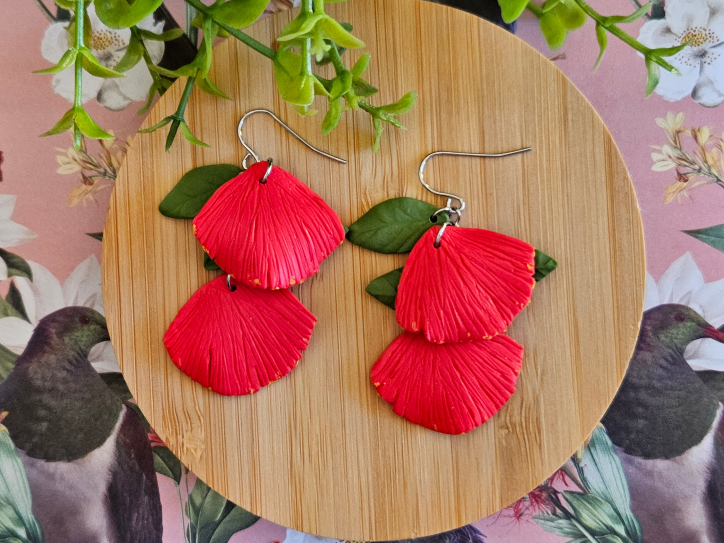 Pohutukawa Dangle Earrings