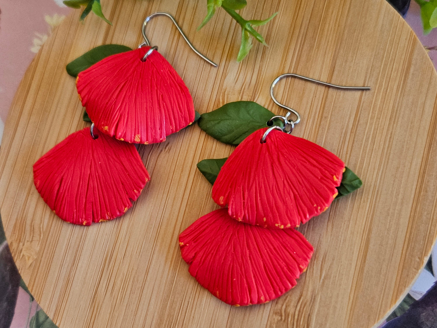 Pohutukawa Dangle Earrings