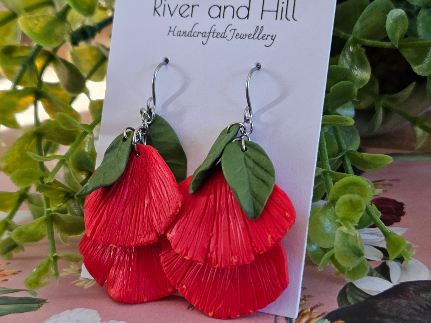 Pohutukawa Dangle Earrings