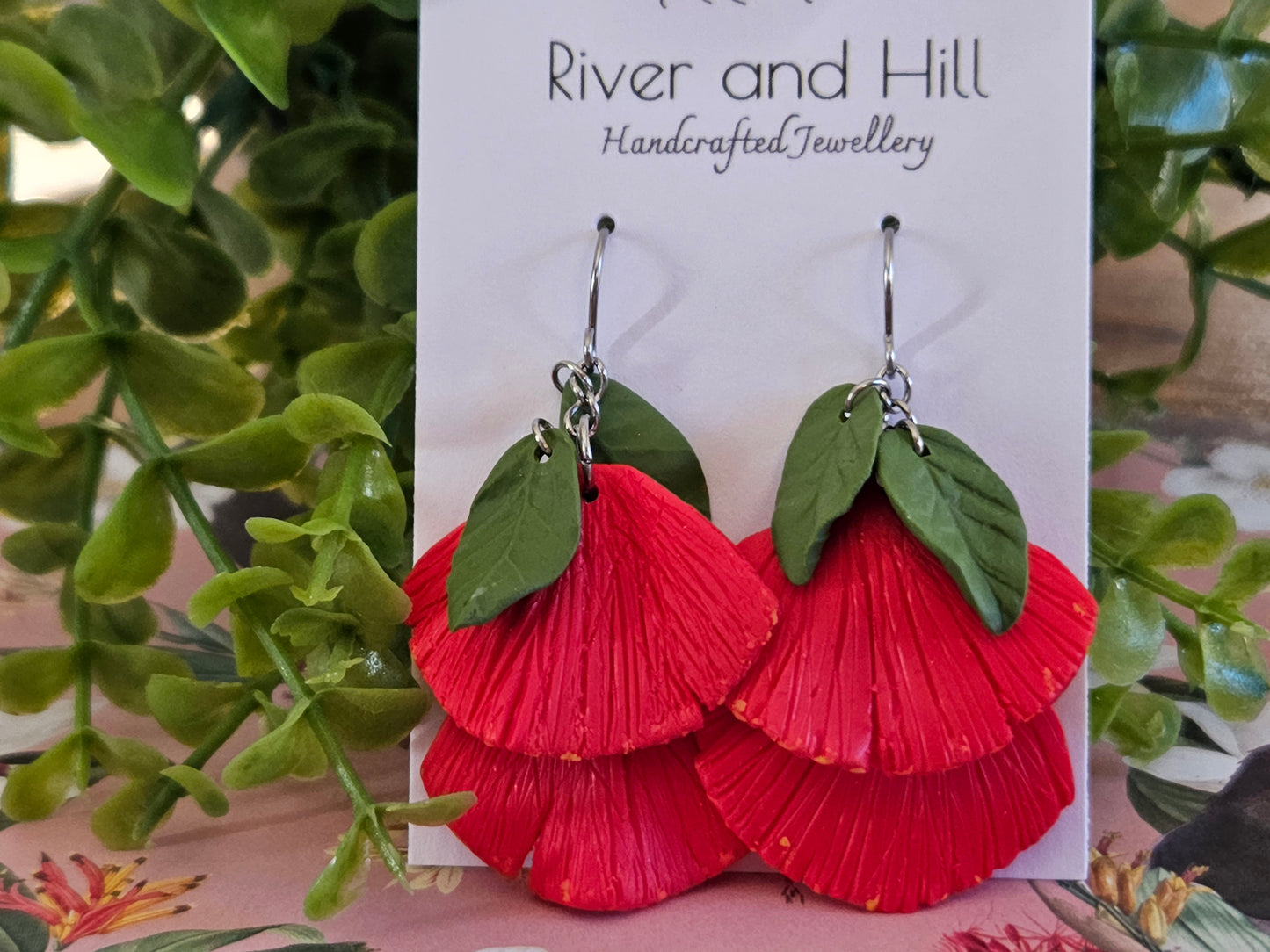 Pohutukawa Dangle Earrings