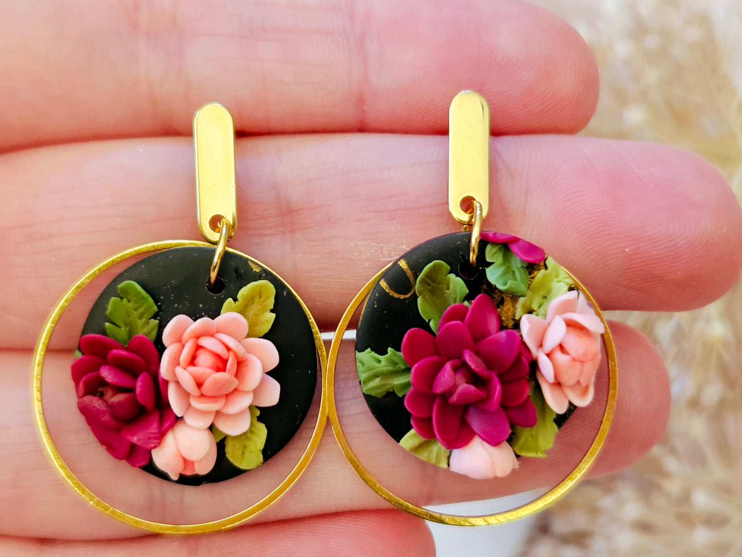 Birth Flower Collection November Chrysanthemum Earrings