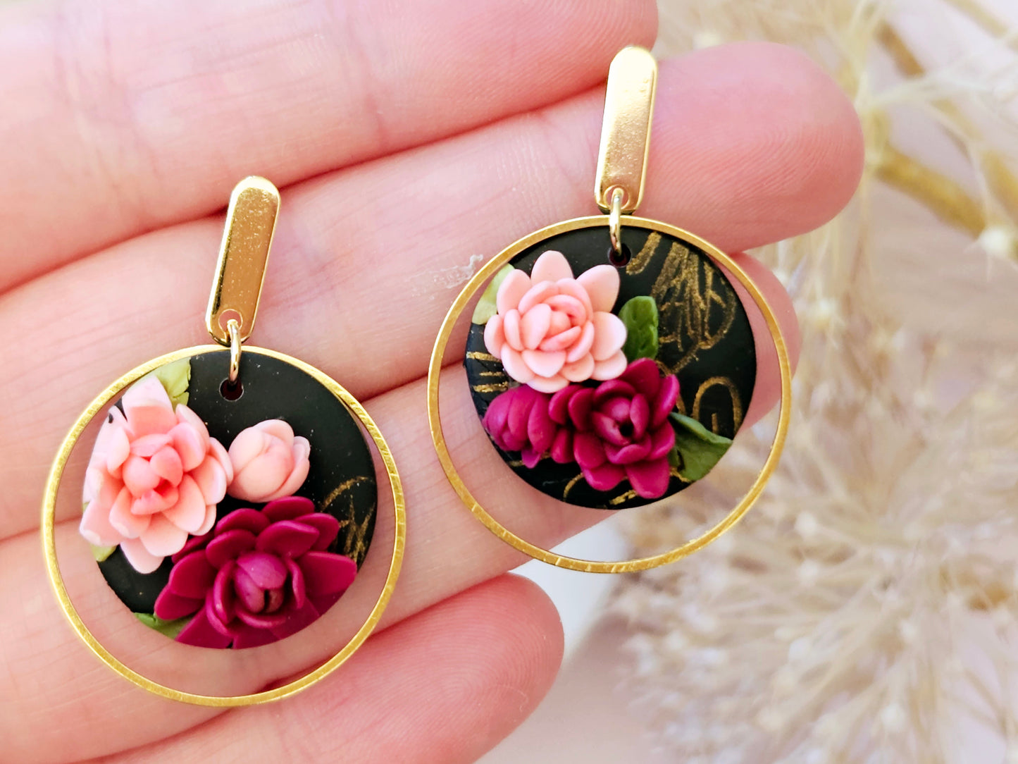 Birth Flower Collection November Chrysanthemum Earrings