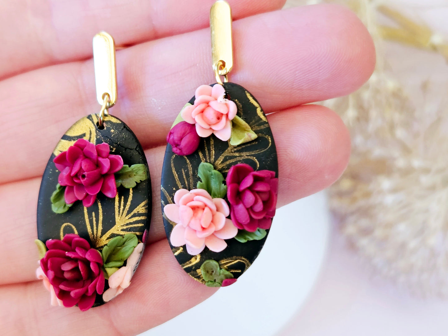 Birth Flower Collection November Chrysanthemum Earrings