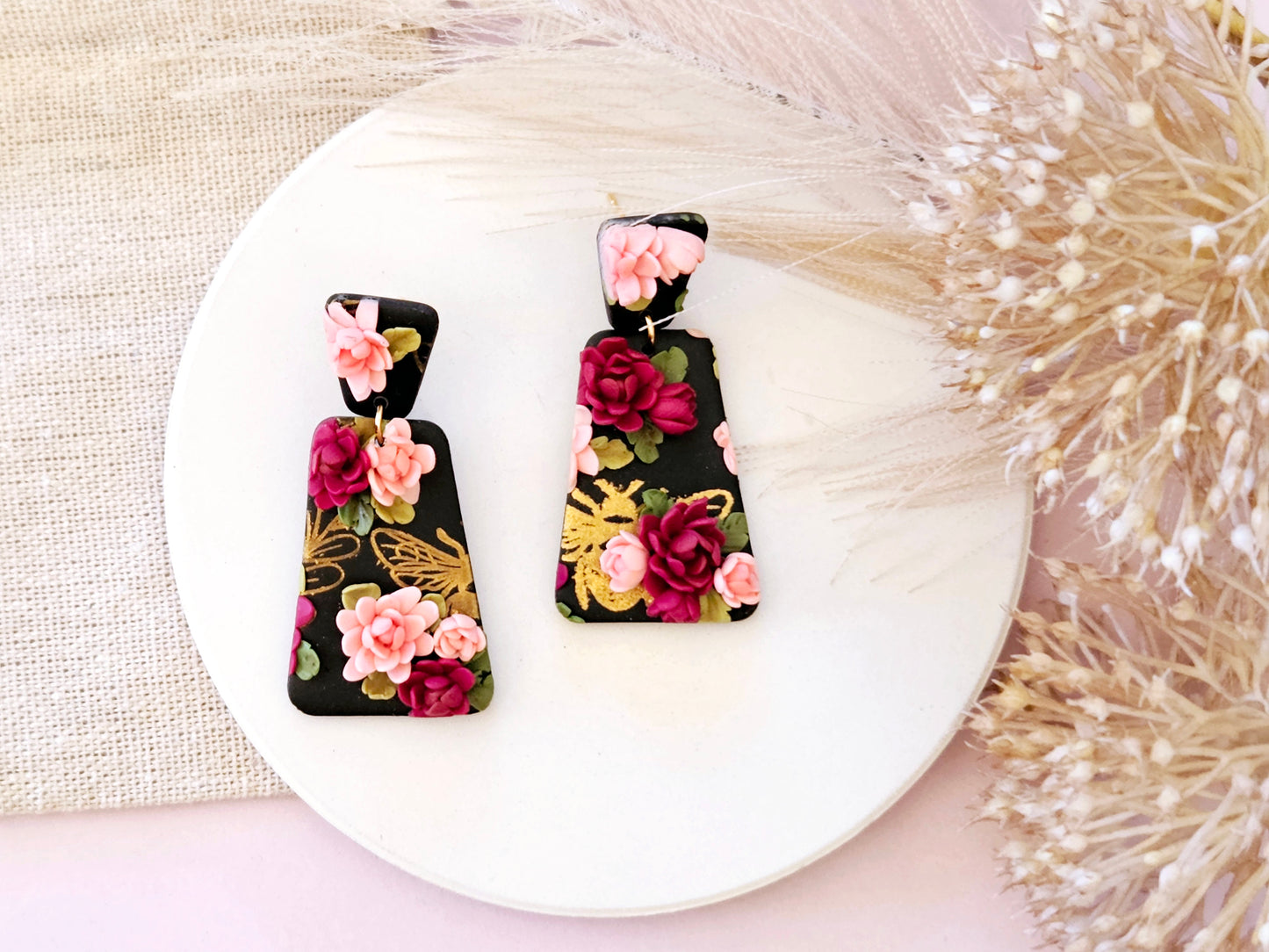 Birth Flower Collection November Chrysanthemum Statement Earrings