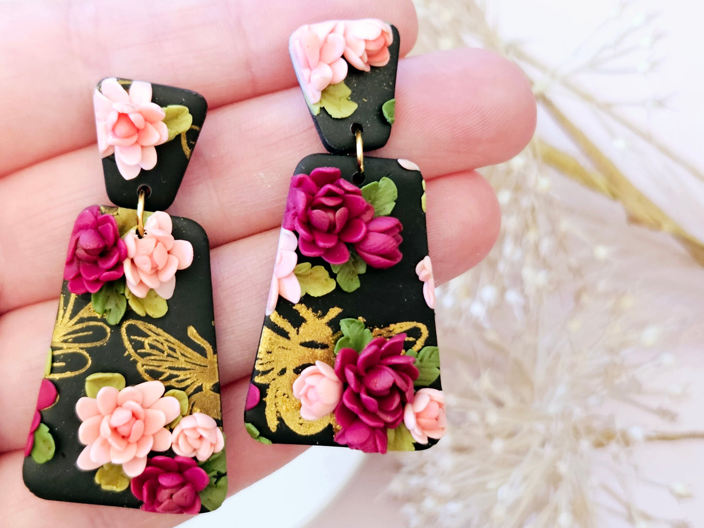 Birth Flower Collection November Chrysanthemum Statement Earrings