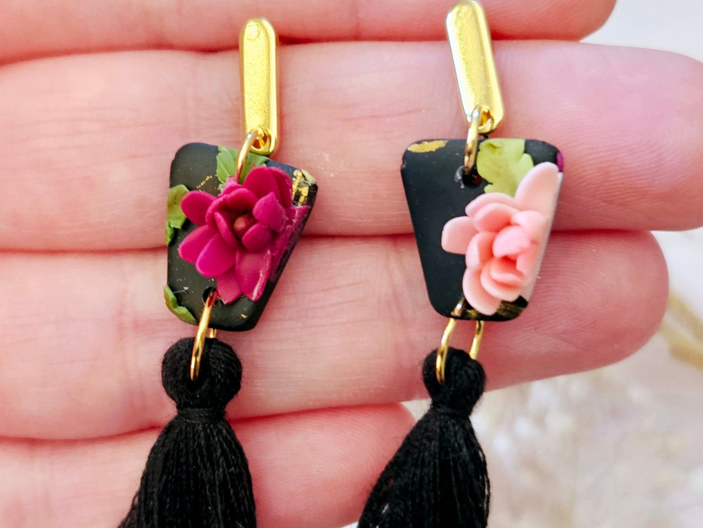 Birth Flower Collection November Chrysanthemum Statement Earrings