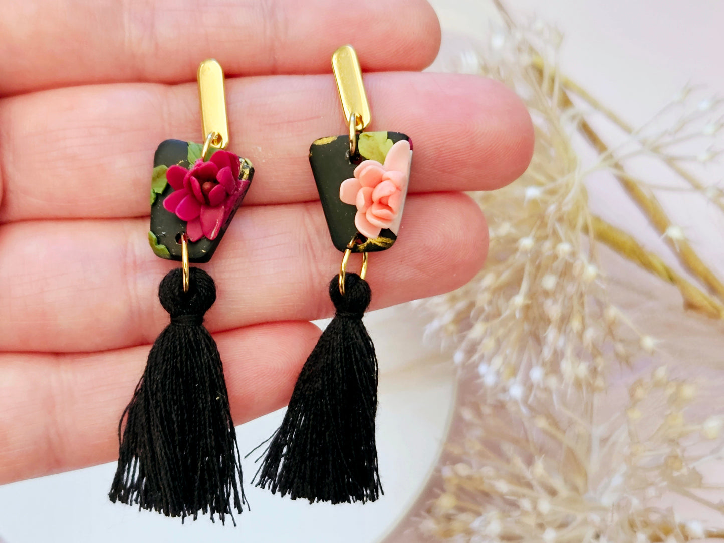 Birth Flower Collection November Chrysanthemum Statement Earrings