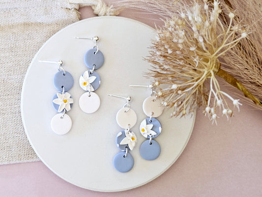 Birth Flower Collection December Paperwhite Narcissus Earrings