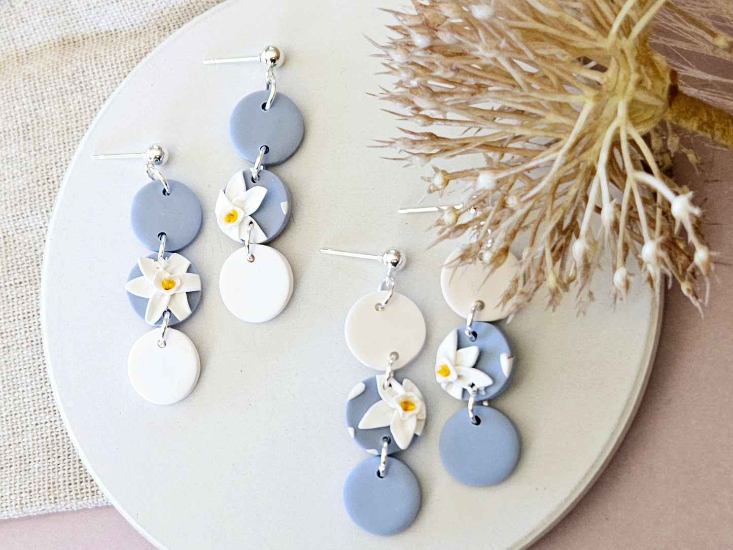 Birth Flower Collection December Paperwhite Narcissus Earrings