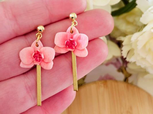 Pink Orchid Earrings