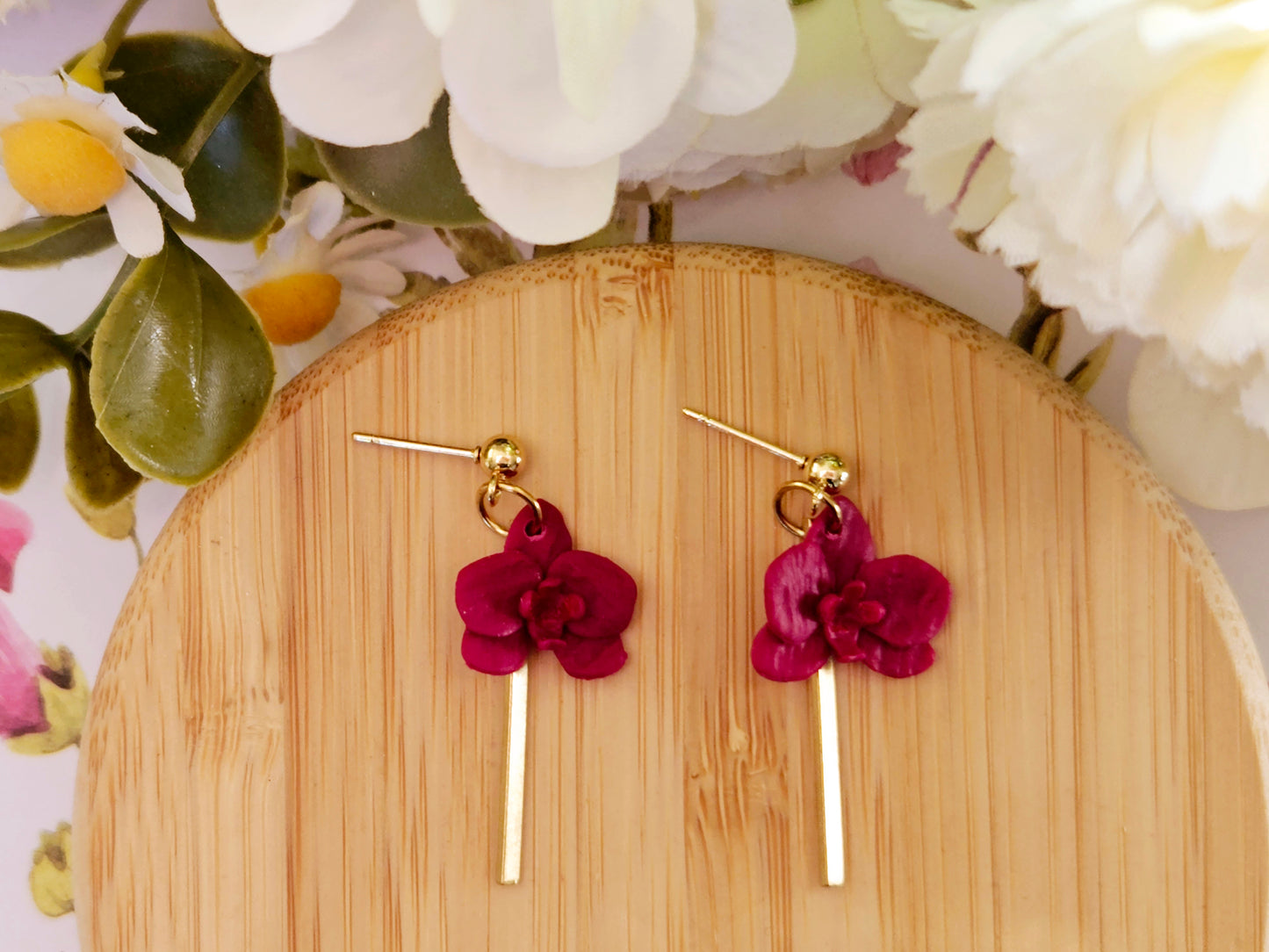 Purple Orchid Earrings