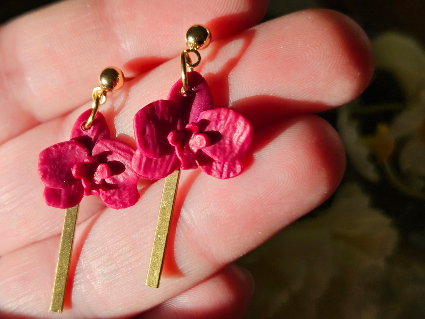 Purple Orchid Earrings