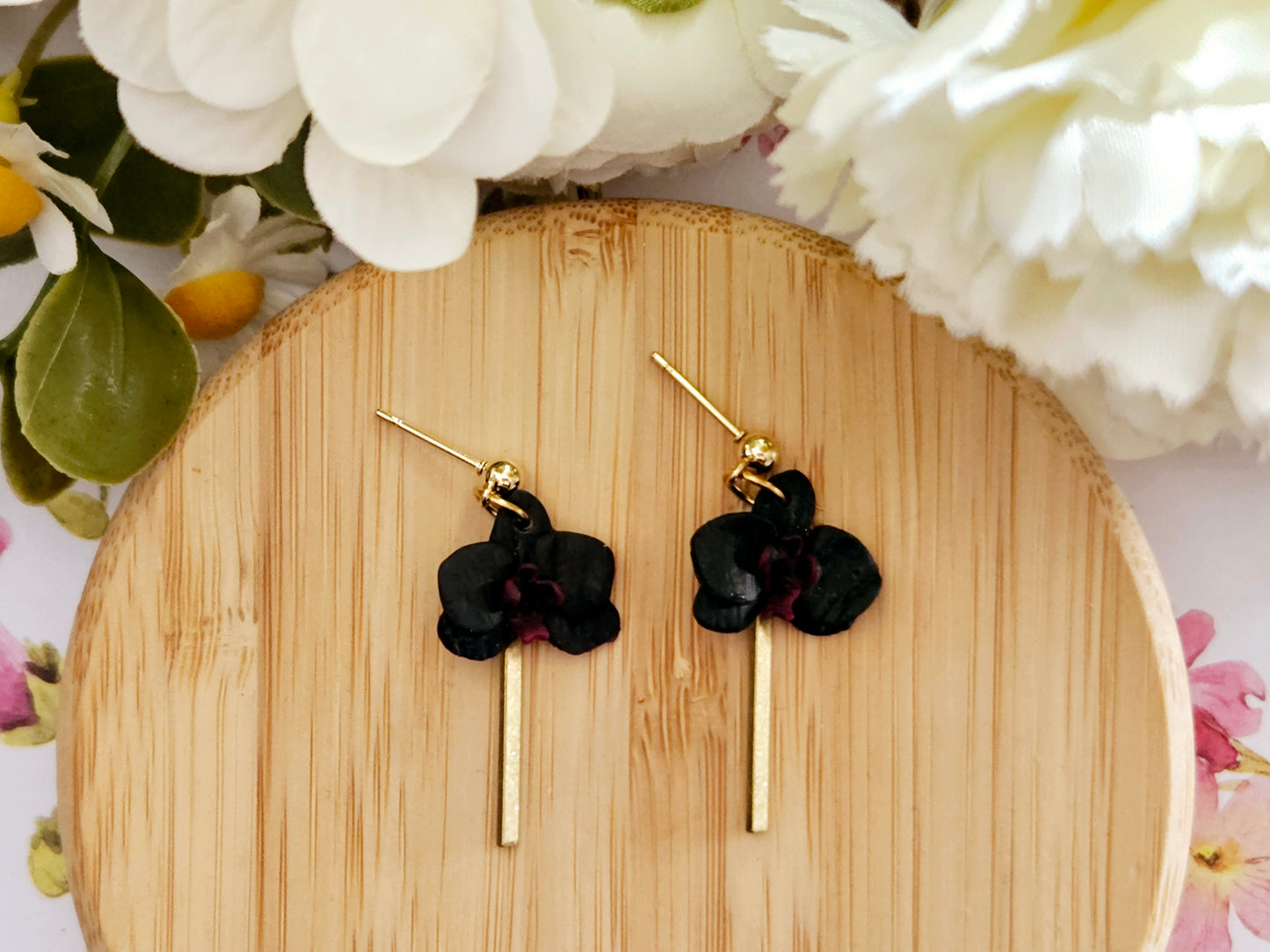 Black Orchid Earrings