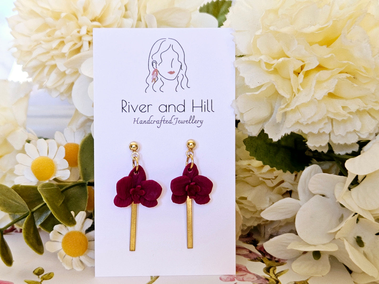 Purple Orchid Earrings