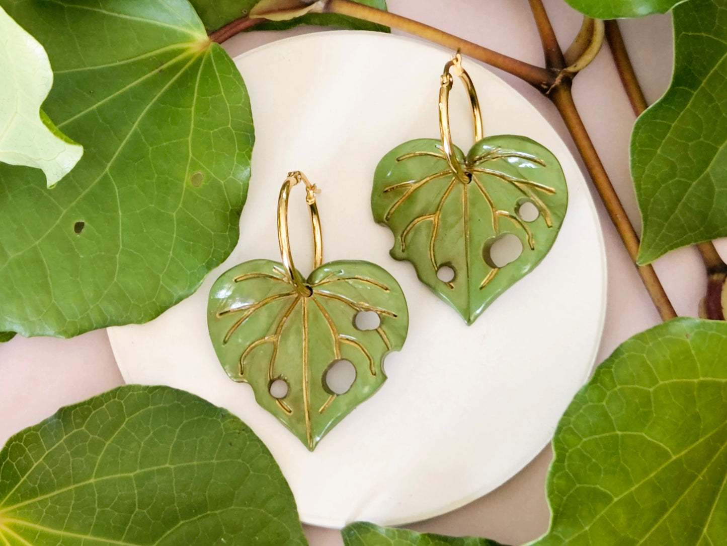 Kawakawa Gold Hoop Statement Earrings