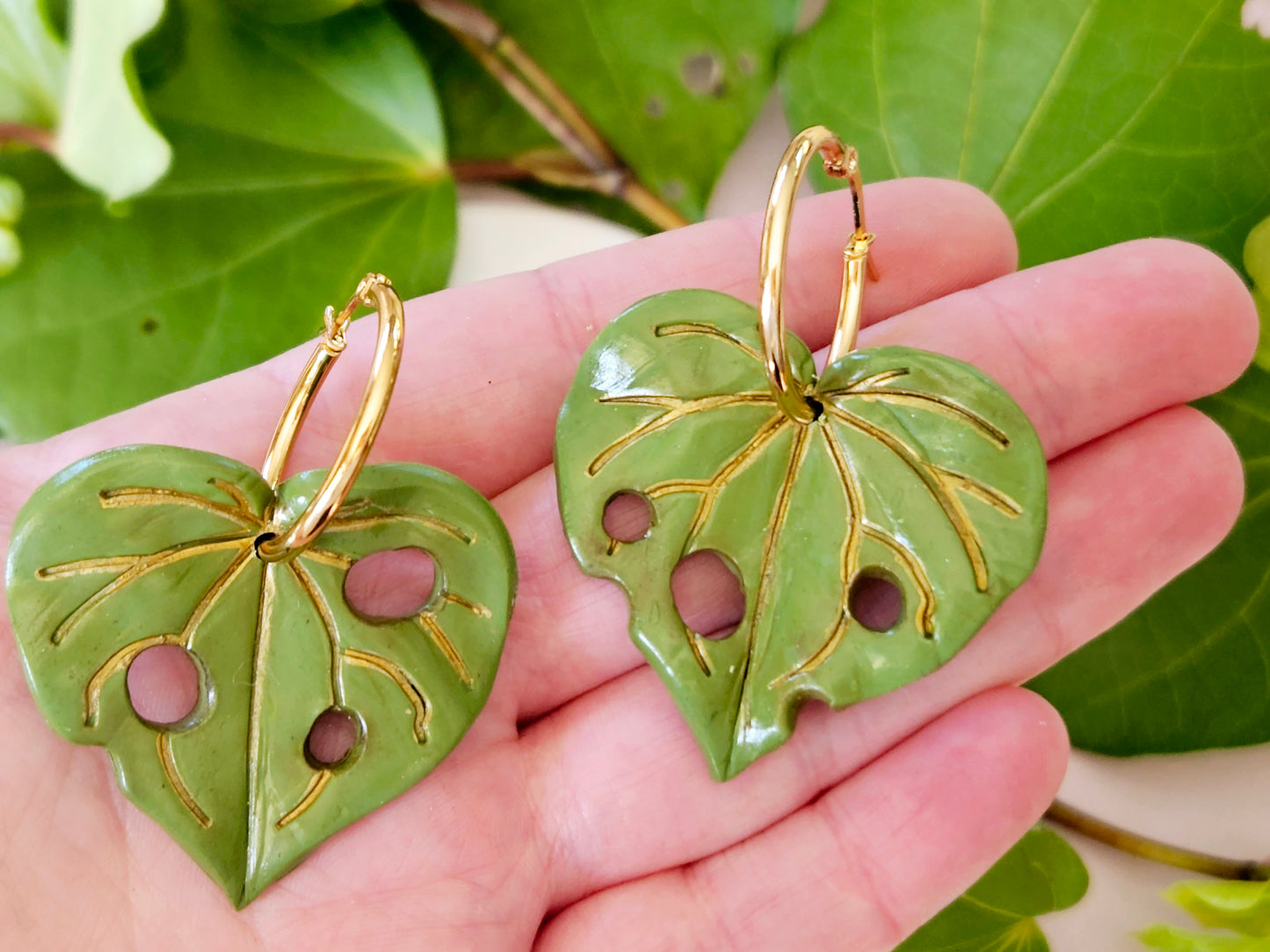 Kawakawa Gold Hoop Statement Earrings