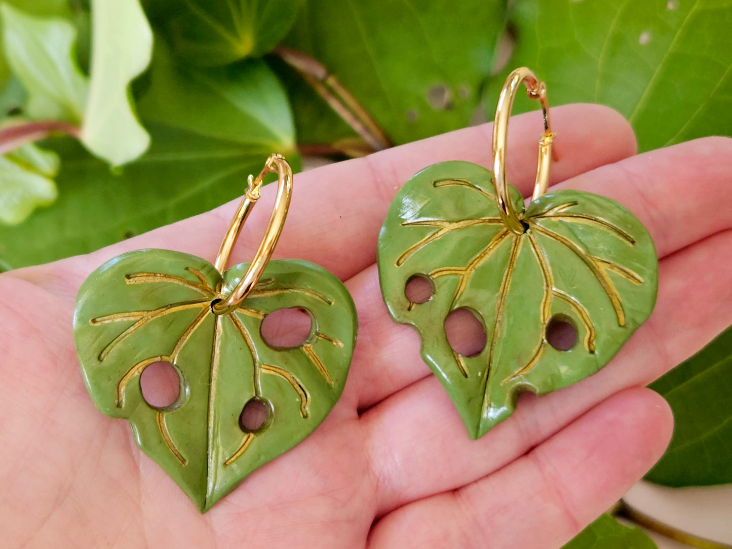 Kawakawa Gold Hoop Statement Earrings