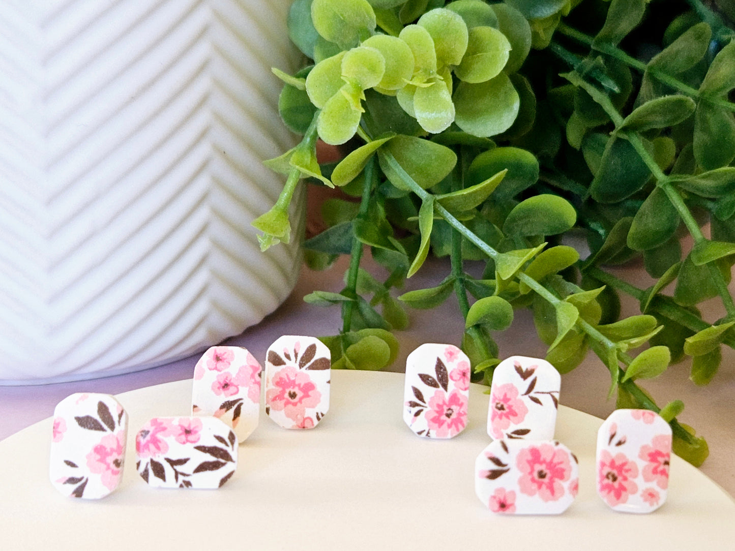 Floral Print Studs