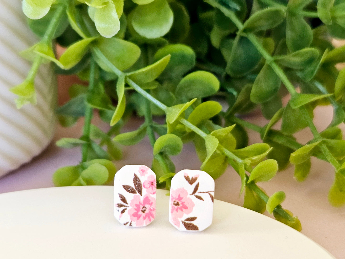 Floral Print Studs