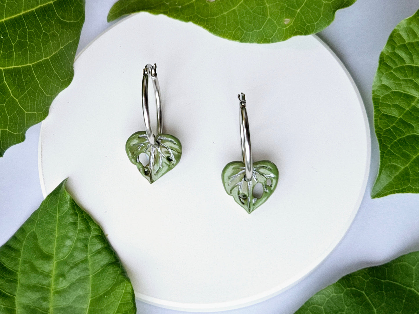 Kawakawa Silver Hoop Earrings