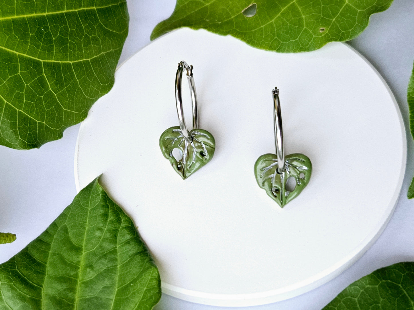 Kawakawa Silver Hoop Earrings