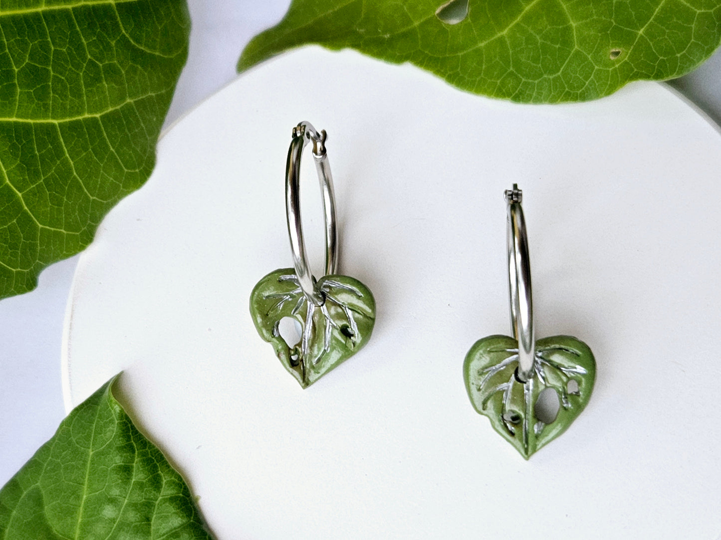 Kawakawa Silver Hoop Earrings