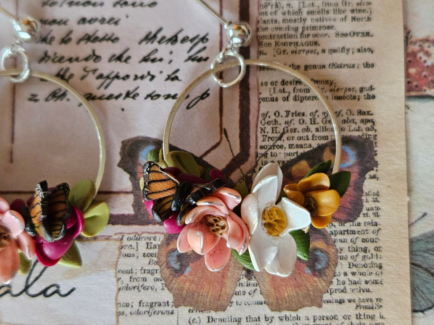 Monarch Flower Cluster Earrings