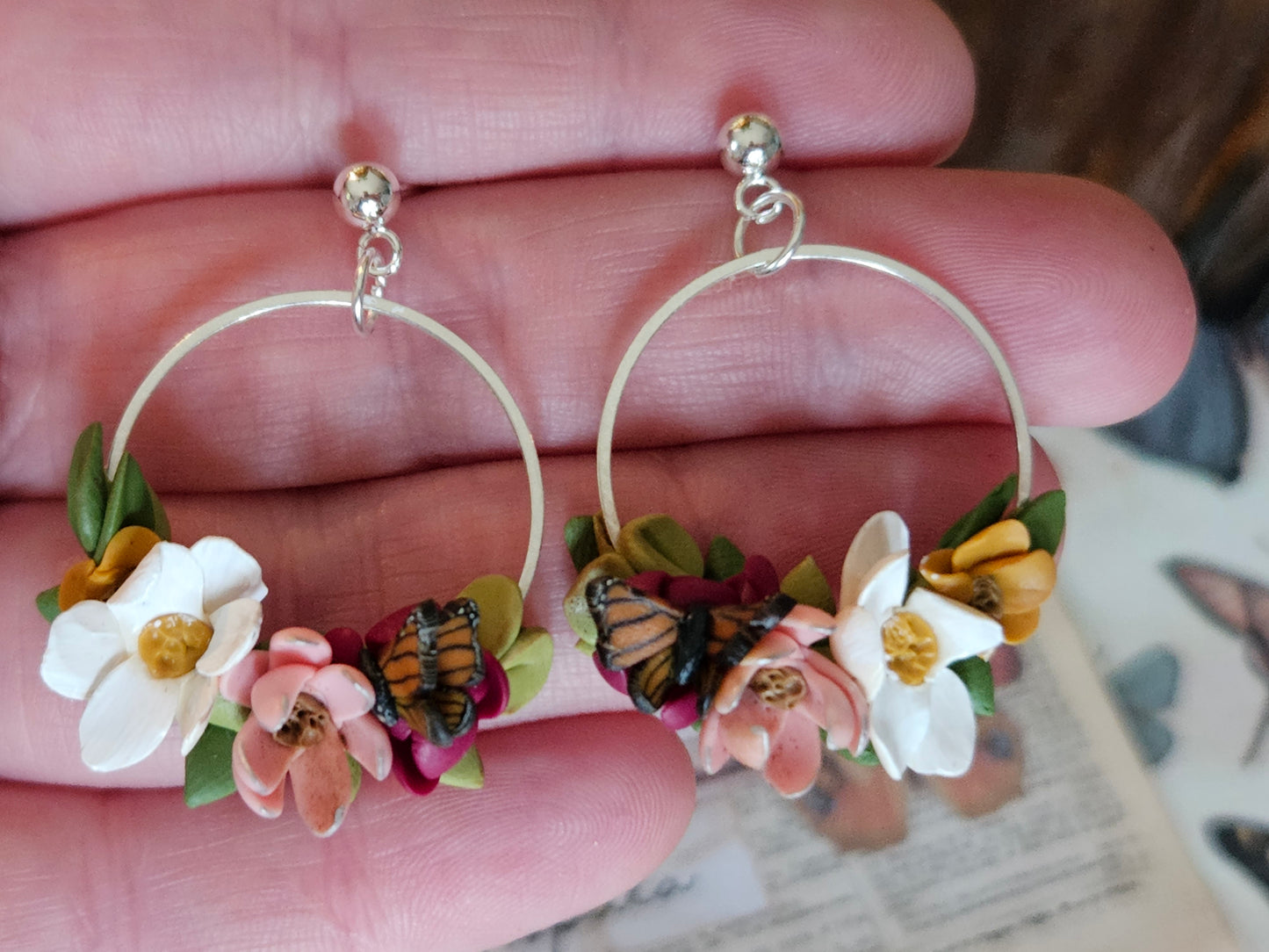 Monarch Flower Cluster Earrings