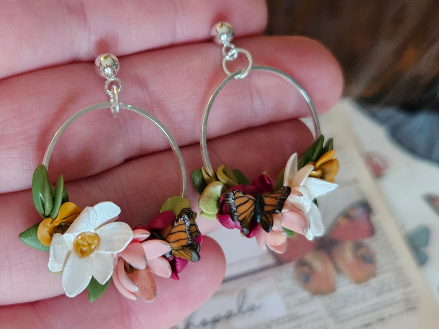 Monarch Flower Cluster Earrings