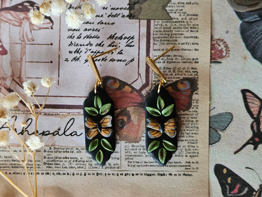 Monarch Leaf Earrings