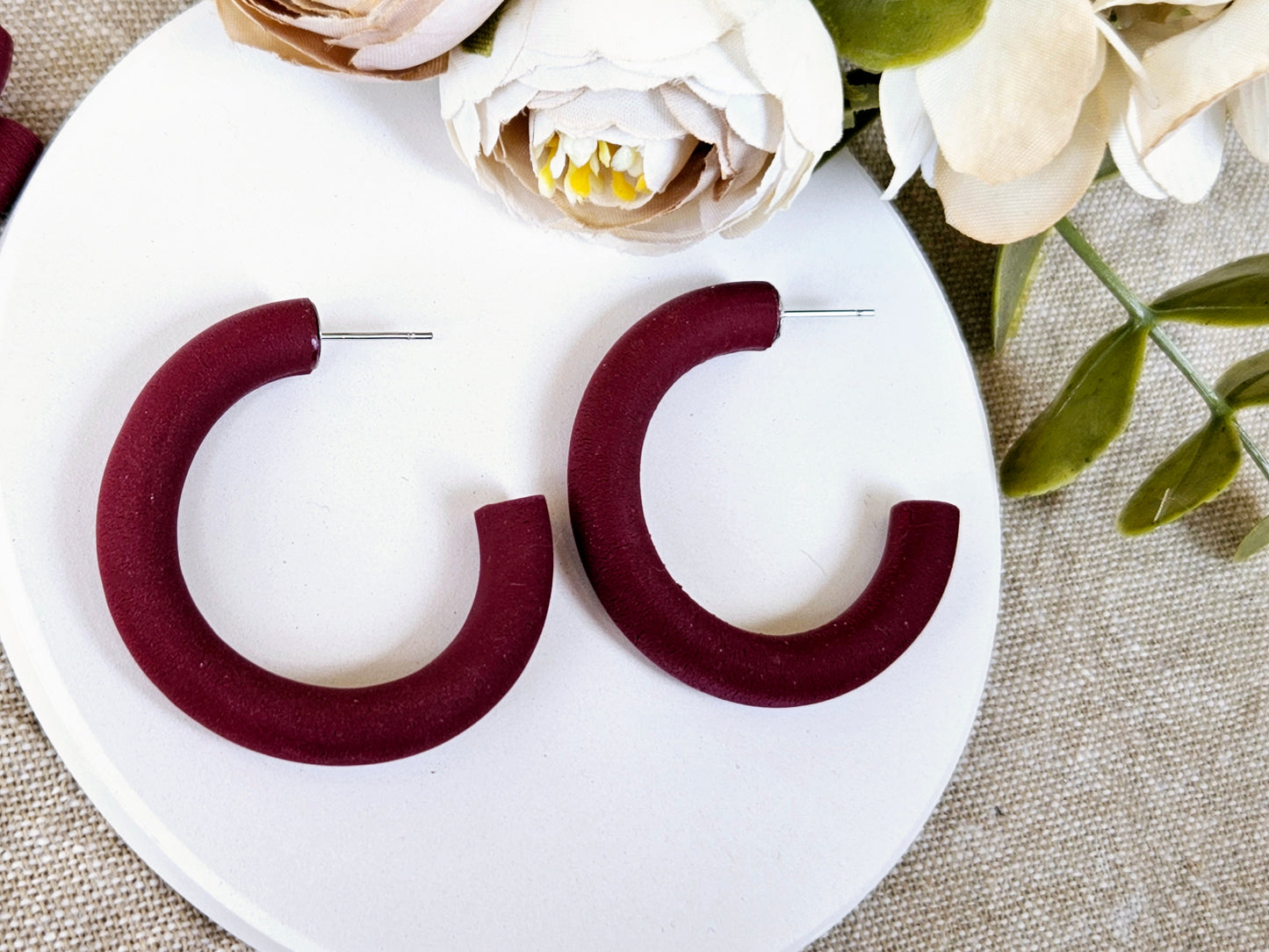 Classic Hoops Large Deep Red