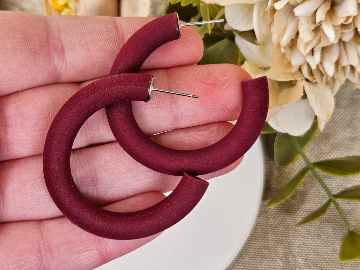 Classic Hoops Large Deep Red