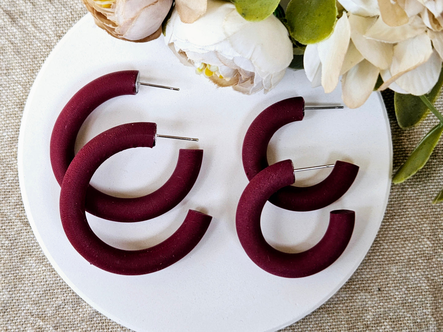 Classic Hoops Large Deep Red