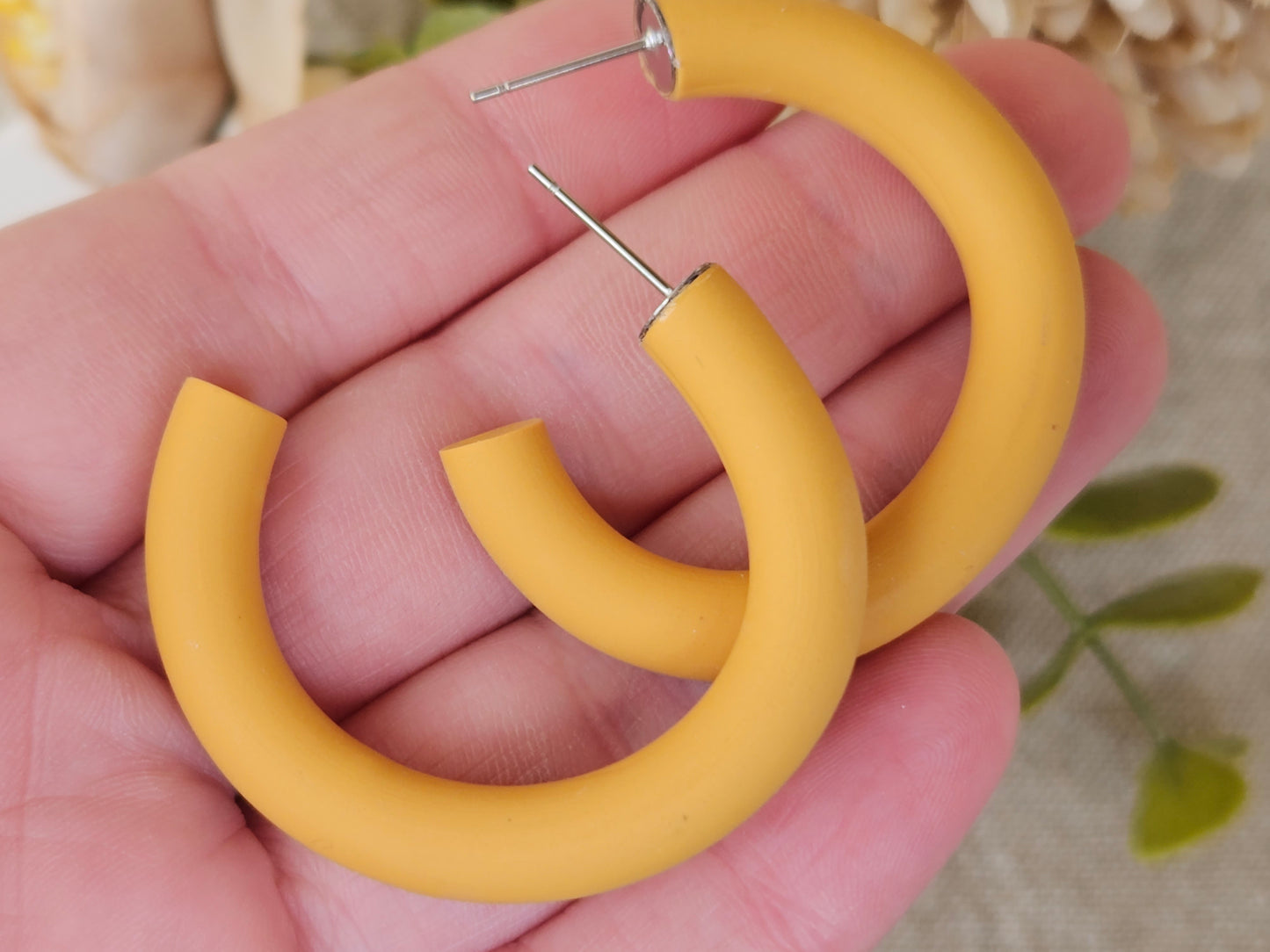 Classic Hoops Large Mustard