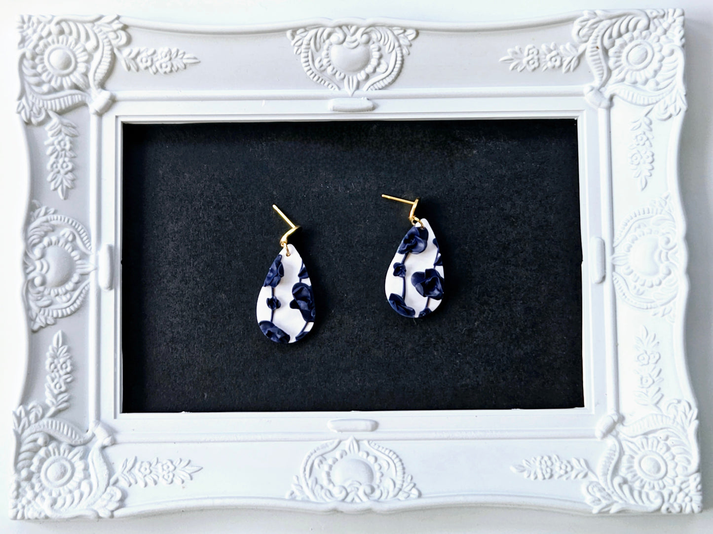 Botanical Blues Droplet Earrings