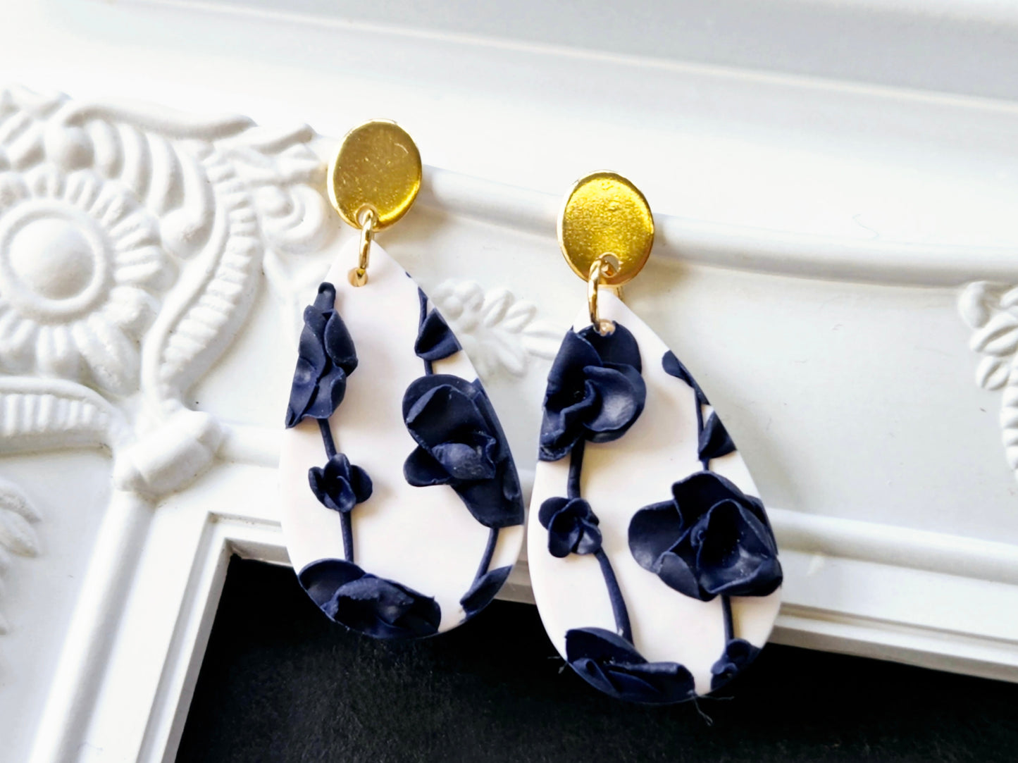 Botanical Blues Droplet Earrings