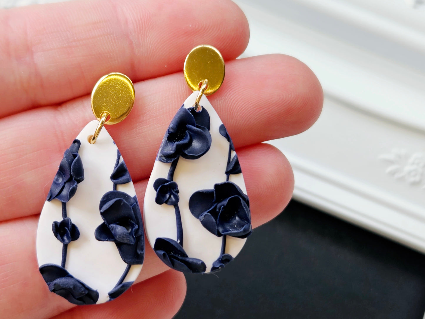 Botanical Blues Droplet Earrings