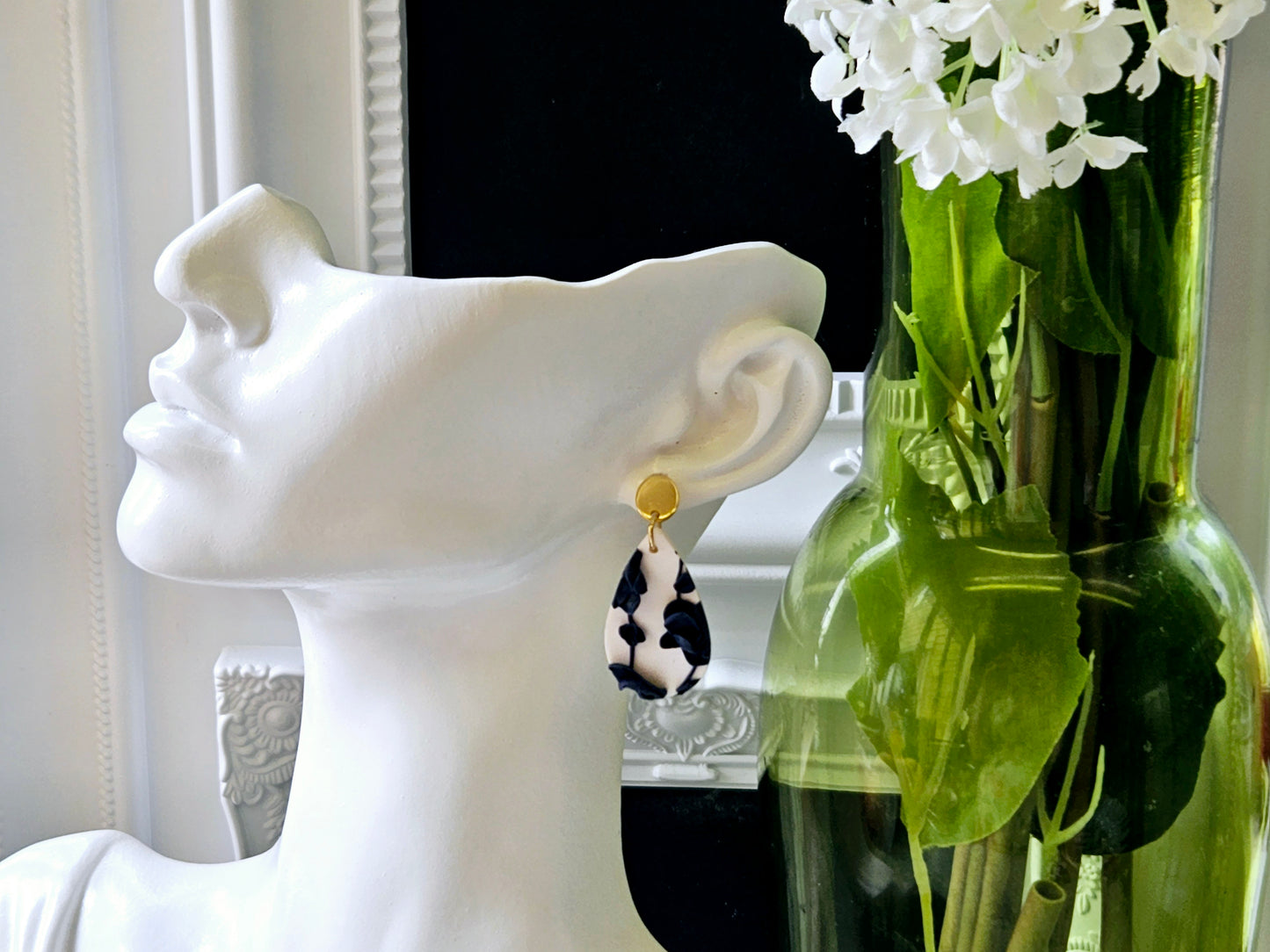 Botanical Blues Droplet Earrings