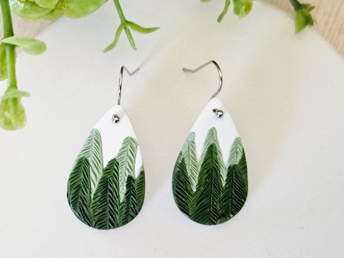 Pine Tree Droplet Earrings