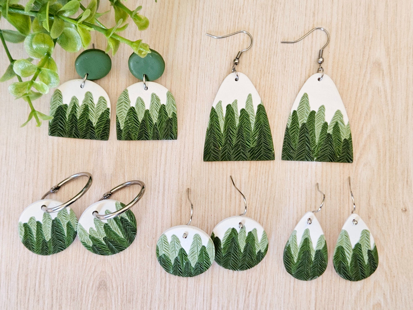 Pine Tree Droplet Earrings