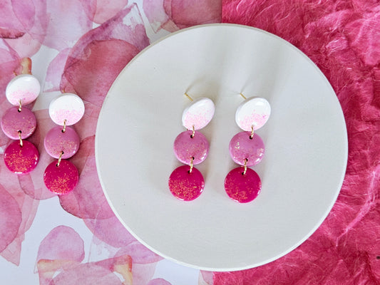 Pink Sparkle Drop Earrings