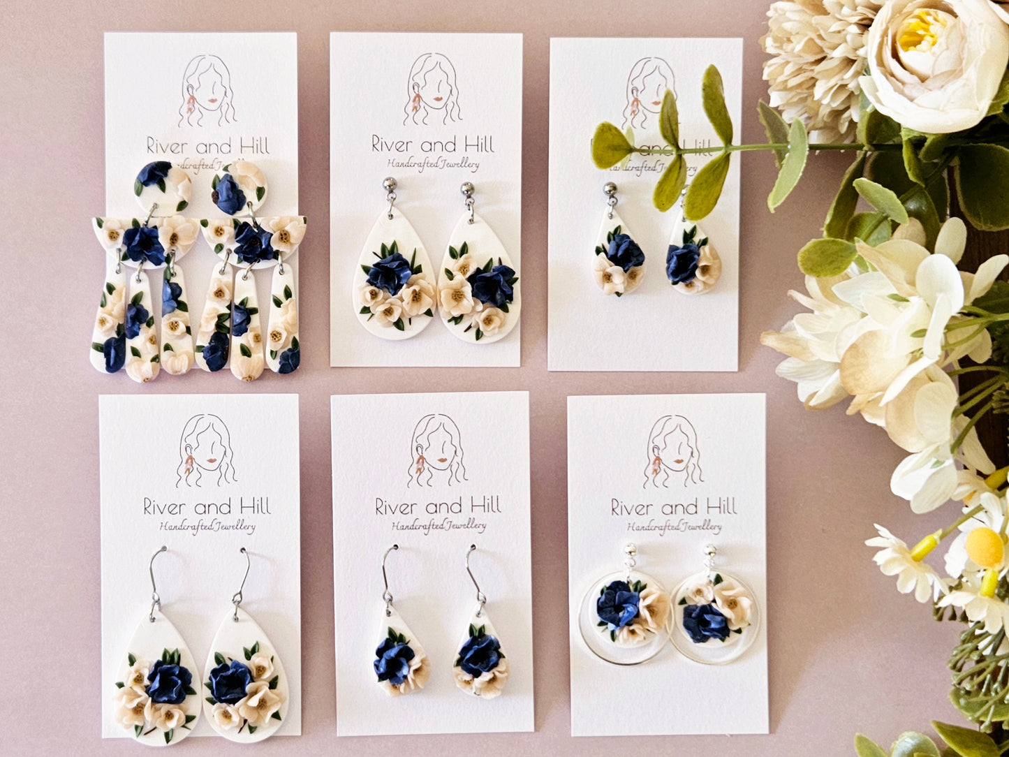 Blush and Blues Earrings