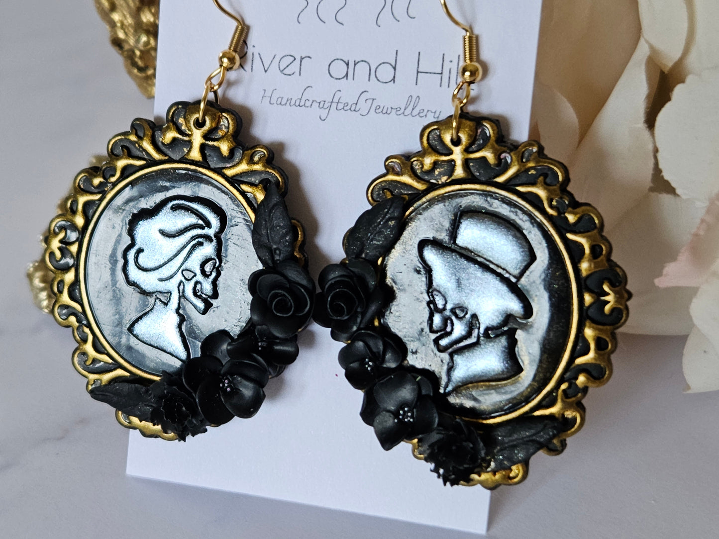 Haunted Halloween Cameo Earrings