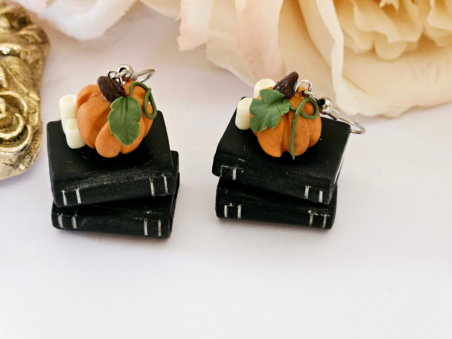 Haunted Halloween Book Stack Earrings